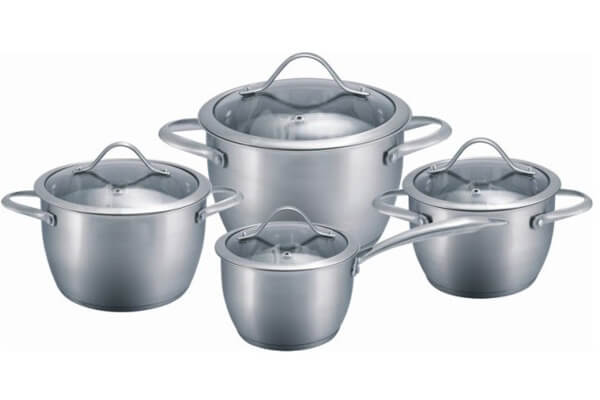 SC-0884 8 PCS Conical Shape Stainless Steel Cookware Set