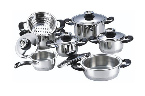 SC-1205 12 PCS Wide Edge Stainless Steel Cookware Sets