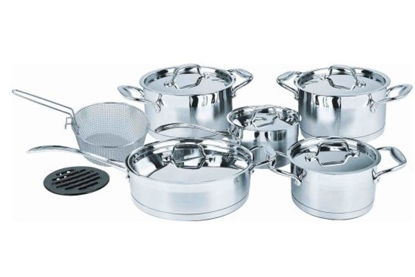 SC-1381 13 PCS Straight Shape Stainless Steel Cookware Set