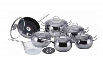 SC-1573 14 PCS Apple Shape Stainless Steel Cookware Set