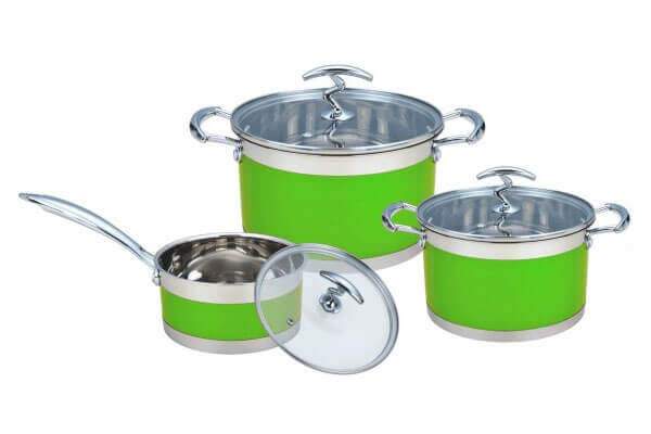 SC-0675C 6 PCS Straight Shape Stainless Steel Cookware Set