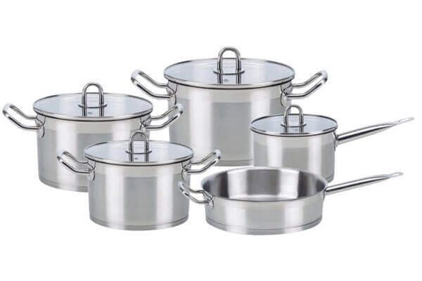 SC-0953 9 PCS Straight Shape Stainless Steel Cookware Set