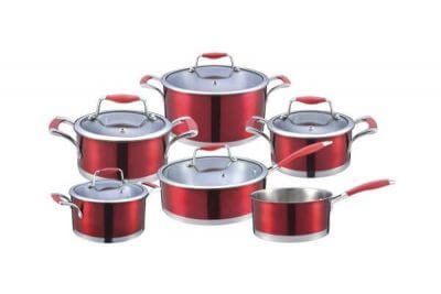 SC-1189C 11 PCS Straight Shape Stainless Steel Cookware Set