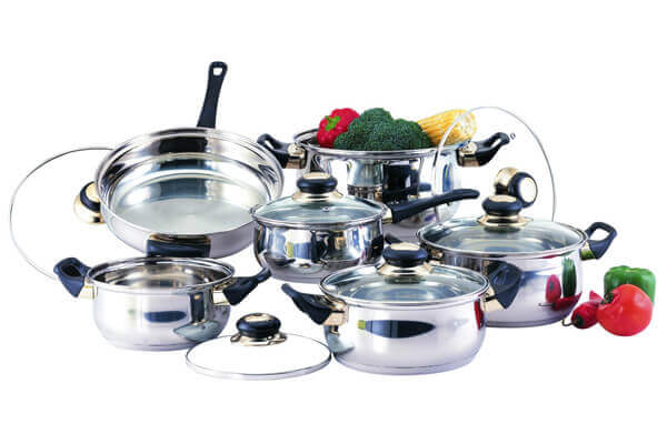 SC-1201 12 PCS Stainless Steel Cookware Set
