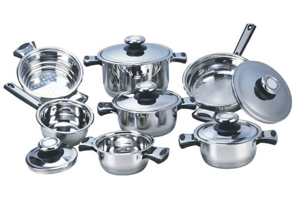 SC-1215 12 PCS Wide Edge Stainless Steel Cookware Sets