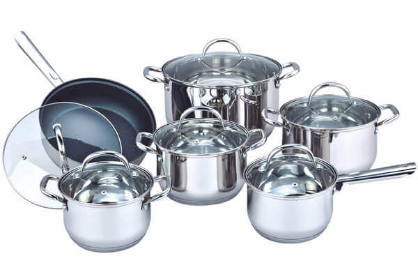 SC-1262 12 PCS Stainless Steel Cookware Set