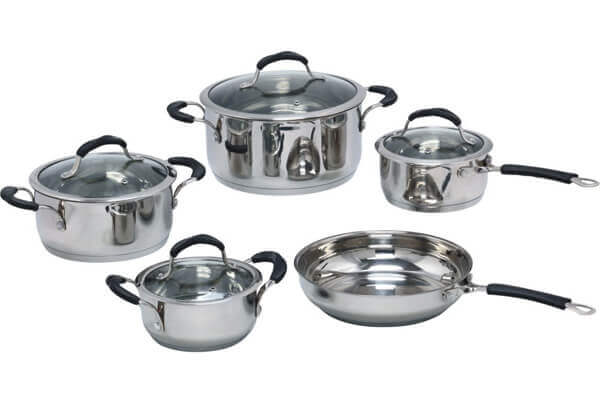 SC-0930 9 PCS Belly Shape Stainless Steel Cookware Set