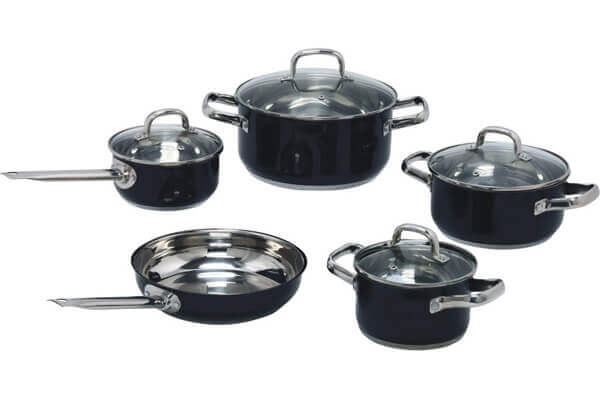 SC-0944C 9 PCS Belly Shape Stainless Steel Cookware Set