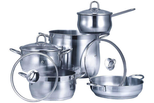 SC-0985 9 PCS Belly Shape Stainless Steel Cookware Set