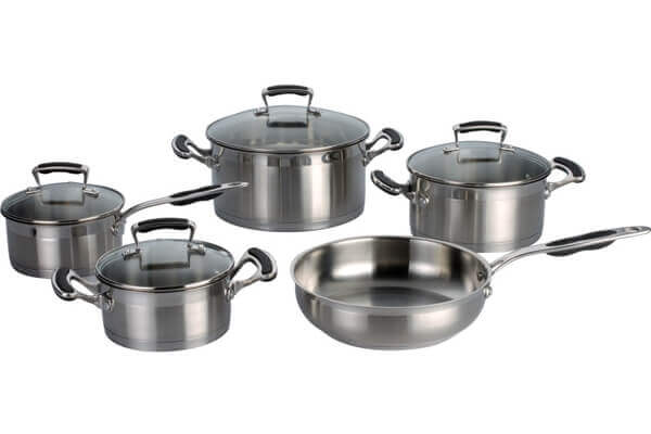 SC-0993 9 PCS Straight Shape Stainless Steel Cookware Set