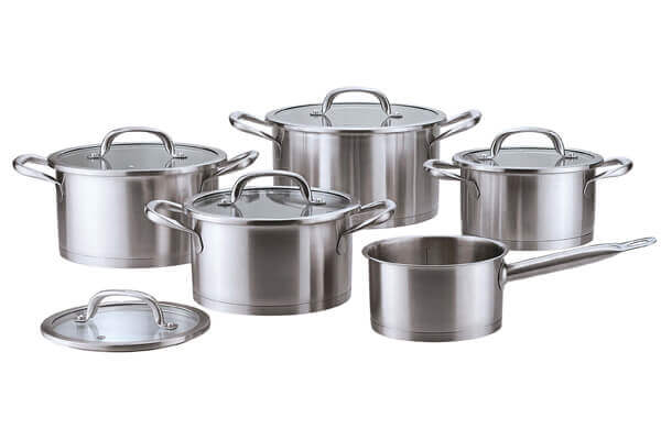 SC-1046 10 PCS Straight Shape Stainless Steel Cookware Set